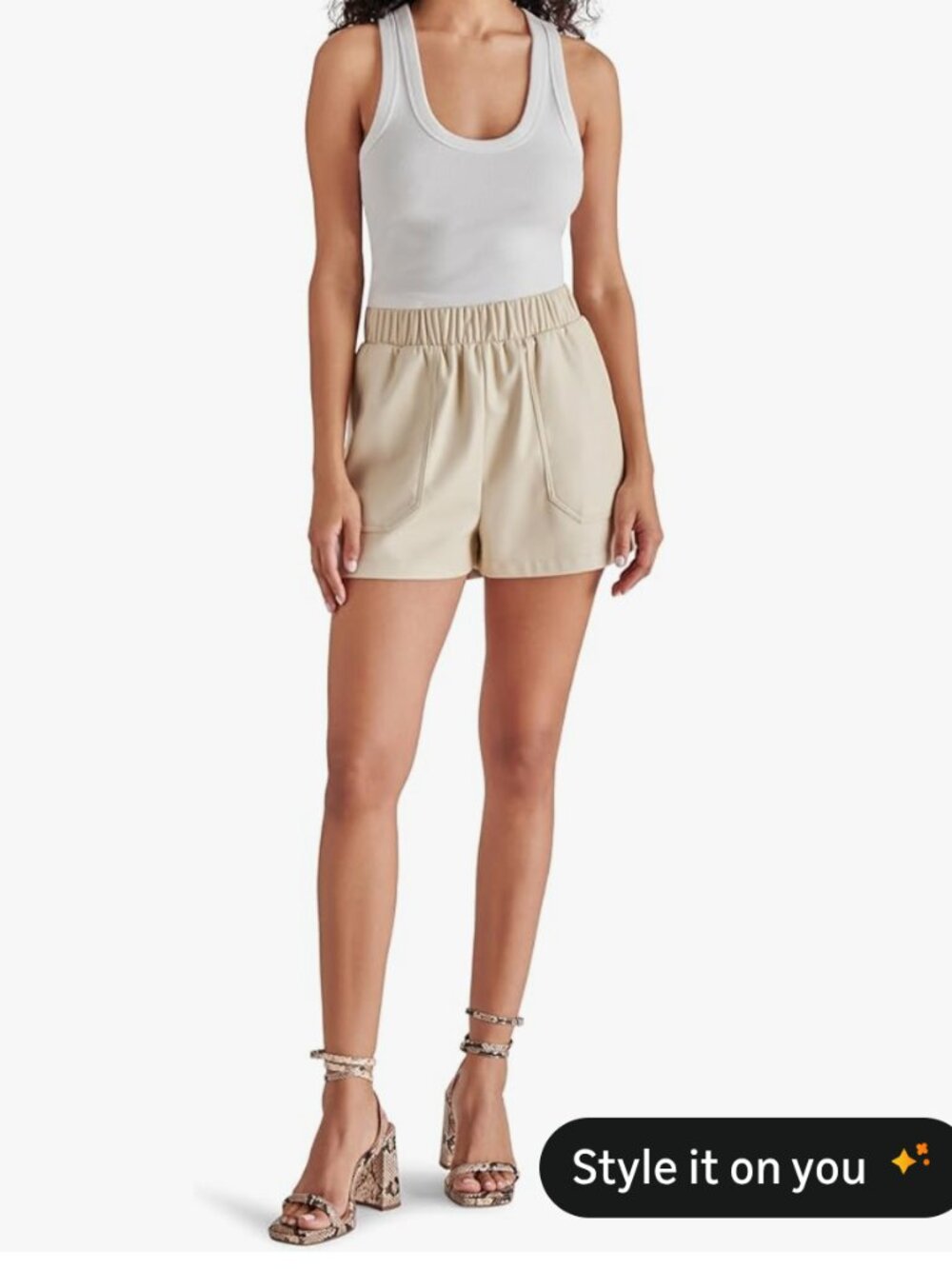 Steve Madden Women's Faux Leather "The Record Short" Size L  GRAY         P#278